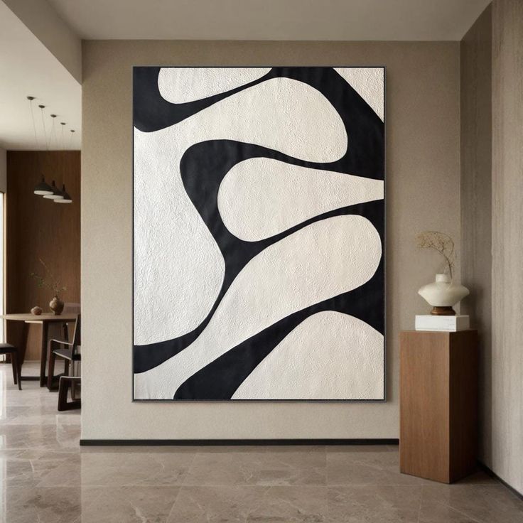 Monochrome Flow – Modern Abstract Canvas Wall Art