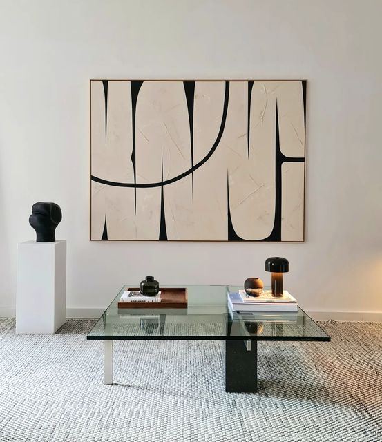 Large Minimalist Textured Canvas Art