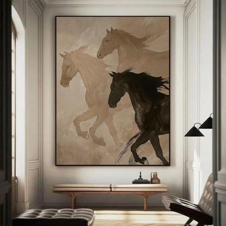 Running Horses Equine Abstract Canvas Art