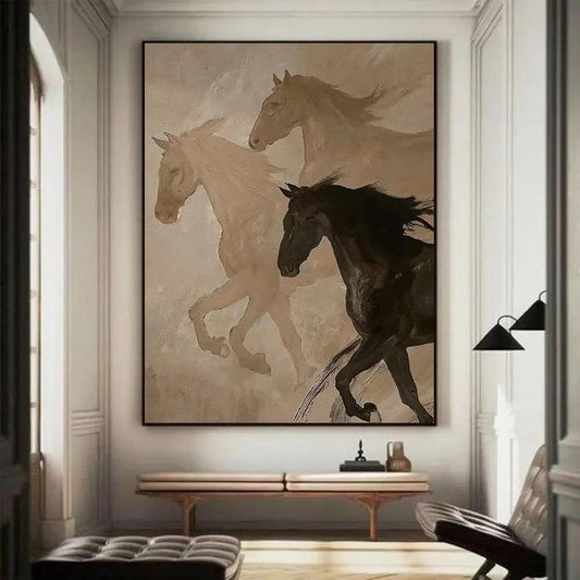 Running Horses Equine Abstract Canvas Art