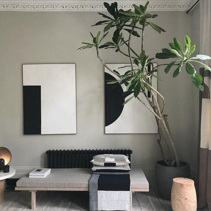 Black & White Geometric Abstract Diptych