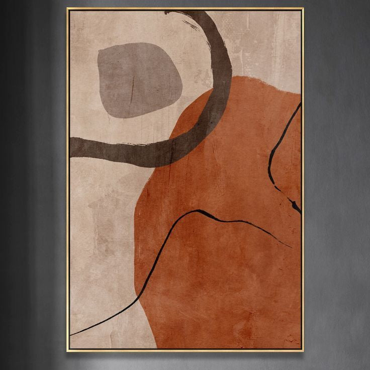 Terracotta Circles Minimalist Abstract Canvas