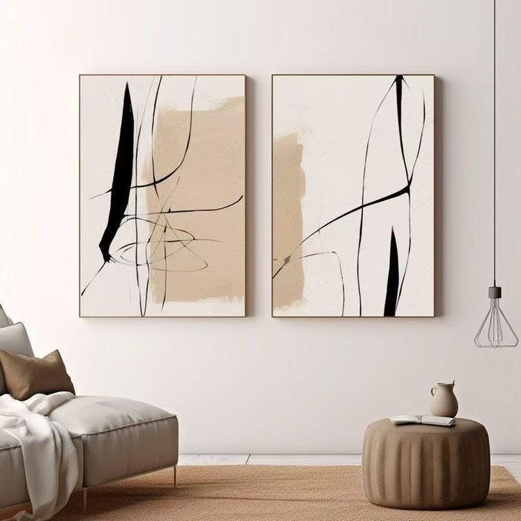 Minimalist Abstract Canvas Wall Art Set (2 Pieces)